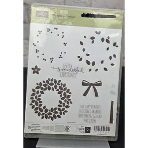 Stampin' Up! Wondrous Wreathe Christmas 9 Piece Set Holiday Cling Stamps